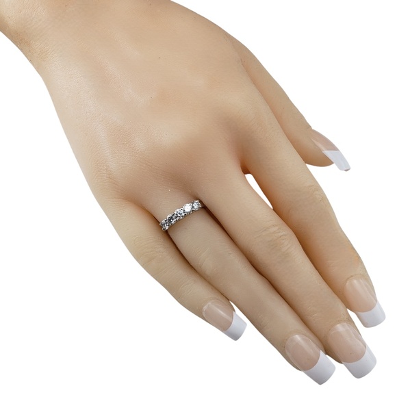 14 Karat White Gold Diamond Wedding Band Ring Size 5 #20516 - Picture 6 of 7